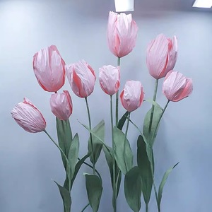 Rose géante rose premium, fleur en papier faite à la main, pour décoration d'arche de mariage ou de fête nuptiale - Product Image 5