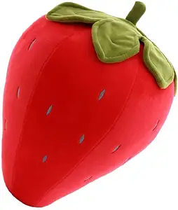 Oreiller en peluche de fraise en forme de Fruit mignon OEM/ODM, jouet en peluche doux pour enfants filles