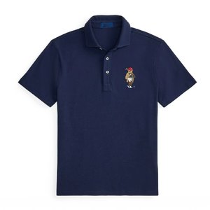 <span class=keywords><strong>Polo</strong></span> à manches courtes pour homme avec un motif d'ours brodé délicat sur la poitrine, style business-casual printemps-été - Product Image 1