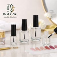 Bouteille de vernis à ongles en verre cylindrique personnalisable avec logo, vente en gros, 100 pièces, 5ml, 10ml, 15ml, avec bouchon à vis, écologique, recyclable, vide