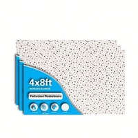 Plaque de plâtre perforée à gros trous pour faux-plafond acoustique décoratif, trous carrés de 12x12mm, panneaux de 1200x2400mm