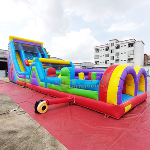 Pista de obstáculos inflable para exteriores, casa de brinco inflable comercial para niños y adultos. - Product Image 6