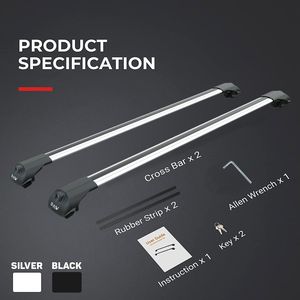 Barres transversales de toit pour Ford Explorer U625 2020 et plus, en aluminium noir, pour rails surélevés - Product Image 3