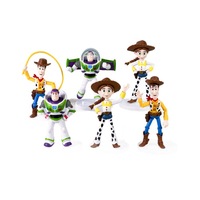 Juguetes de Cartón, Caja Sorpresa con Figuras de Toy Story, Buzz, Woody, Jessie, Figuras de Acción de PVC, Muñecos Coleccionables, Set de Regalo de 6 Piezas