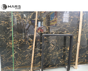 Atene Portoro Nero Nero di Marmo Con Oro/Oro Vena Pavimenti In Marmo Piastrelle di Rivestimento Della Parete Nero Lucido Piastrelle di Marmo - Product Image 5