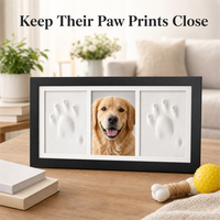 Cadre photo moderne DIY pour empreintes de bébé, triple ouverture, en bois, pour animaux de compagnie, 18x32,5cm, en MDF, vente en gros