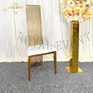 Hotel möbel Edelstahls tühle mit hoher Rückenlehne Eleganter Empfang Hochzeit Braut stuhl für Veranstaltungen