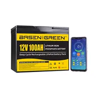 BASEN12Vリチウム電池100ah 200ah 300ahAPP制御lifepo4電池パックソーラー用リチウムイオン電池