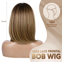 Perruque Bob Lace Front en Cheveux Humains D.S Hair 10-18 pouces, Lisse 13x4, Prise en Charge OEM/ODM, Emballage Personnalisé