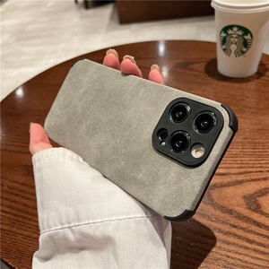 Étui de téléphone portable en cuir d'agneau et TPU en gros pour <span class=keywords><strong>iPhone</strong></span> 16 15 PM 14 13 12 11 XS XR, coque arrière antichoc - Product Image 3