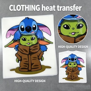 Autocollants thermocollants en vinyle pour vêtements, motifs de personnages de dessins animés mignons, impression par transfert DTF. - Product Image 2
