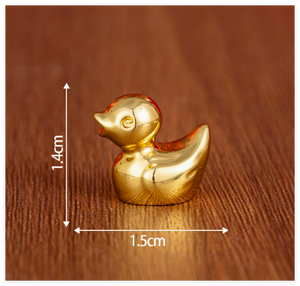 Adornos de Jardín de Hadas en Miniatura de Pato Navideño de Dibujos Animados, Chapados en Oro y Resina, Figuras de Animales Pequeños para Niños - Product Image 2