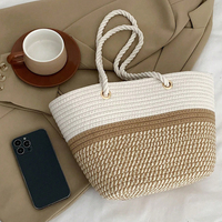 Sacs à main pour femmes en corde de coton, panier de marché français mexicain de créateur en gros, sacs de plage d'été en paille tressée