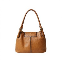 Sac à bandoulière Hobo vintage en cuir véritable imperméable, grand format, style lune souple, avec surpiqûres contrastées et détails en laiton, pour l'été et l'automne