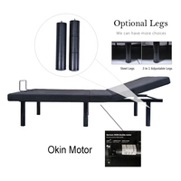 Cadre de lit électrique motorisé réglable avec massage, veilleuse et 2 ports de charge – Cadre de lit King Size moderne pour hôtel