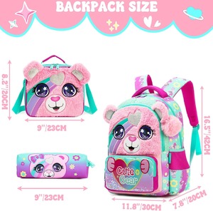 Set di Zaini Scolastici Carini per Ragazze con Borsa Termica per il Pranzo, Grande Capacità, Resistenti, Regalo Perfetto per Studentesse delle Elementari - Product Image 2