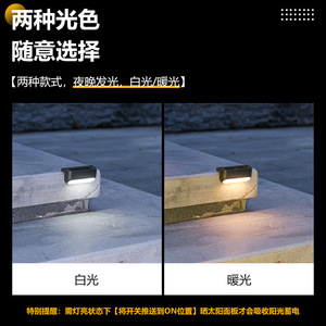 Lámpara Solar LED para Pared Exterior, Iluminación para Escaleras, Resistente al Agua, Decorativa para Jardín, Patio, Balcón - Product Image 3