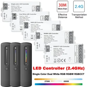 RF 2,4GHz LED-Controller Touch-Fernbedienung DC5V 12V 24V 5050 2835 COB LED-Streifenlicht Dimmer 6A/<span class=keywords><strong>CH</strong></span> CCT RGB RGBW RGBCCT Farbsteuerung - Product Image 1