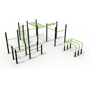 Equipo de Gimnasio al Aire Libre de Acero Resistente, Plataforma Multifuncional para Ejercicios Calistenicos en Parques Públicos - Product Image 1