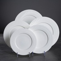Assiette en Porcelaine Fine Blanche de Haute Qualité P&T, Vaisselle de Table Personnalisée pour Hôtels, Assiette de Dîner en Gros