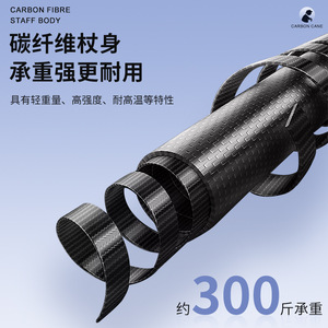 Carbon Cane Adjustable Carbon Fiber Walking Stick Rubber Anti Slip Tip Lightweight Portable Hiking Pole for Outdoor Use - Product Image 5