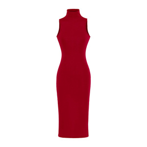 Vestido de cuello alto sin mangas estilo Pure Desire, vestido <span class=keywords><strong>VIP</strong></span> de primavera, nuevo, ajustado, adelgazante, de color liso, estilo Spice Girl, de longitud media. - Product Image 3
