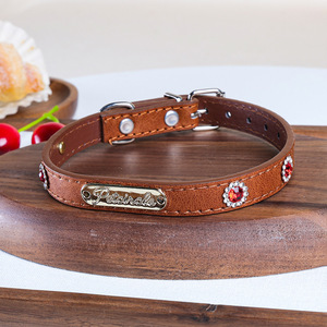 Collar Ajustable con Etiqueta Dorada para Mascotas, Perros Pequeños, Cachorros, Accesorio Práctico y Conveniente para Viajes - Product Image 4