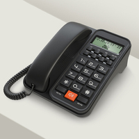 Telefono con cavo a pulsante grande, telefono fisso Desktop domestico cablato con ID chiamante, vivavoce vivavoce, schermo LED, 2 quadrante veloce