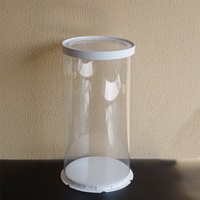 Scatola Rotonda per Torta in Plastica Bianca con Coperchio Trasparente e Finestra, Confezione Rotonda da 8 Pollici per Torta di Compleanno, Scatola Regalo