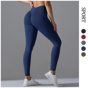Pantalones de yoga sin costuras de cintura alta, mallas de entrenamiento con control de barriga, secado rápido, venta al por mayor, OEM a granel - Product Image 2