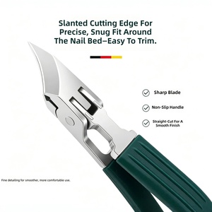 Stainless Steel Curved <b>Nail</b> <b>Clipper</b> Oblique Beveled Finger <b>Toe</b> Cutter Anti Splash Wide Jaw Ergonomic Grip Portable <b>Thick</b> <b>Nails</b> - Product Image 3
