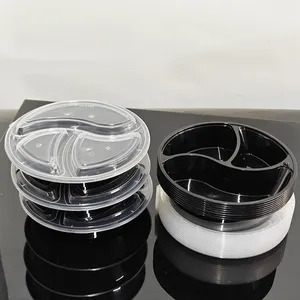 34OZ 1000ml gıda kapları gitmek için 3 bölme plastik Microwavable çıkar tek kullanımlık Bento yemek kabı yemek hazırlama saklama kabı