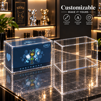Étui de présentation magnétique en acrylique premium personnalisable pour boîte cadeau de cartes d'anime bleues, protection UV à 99 %, anti-poussière, support magnétique N52