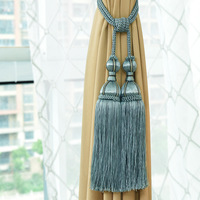 Franges avec boules pendantes, rideau à franges, accessoires pour rideaux, boucle décorative, chaîne, style européen, 1 pièce