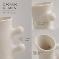 Vase à fleurs en céramique blanc mat Jossin Nordic, décoration de table sculpturale unique pour salon moderne, décoration intérieure