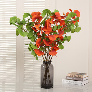 Branche de feuille de <span class=keywords><strong>Ginkgo</strong></span> <span class=keywords><strong>Biloba</strong></span> artificielle de 96 cm, fausse branche de <span class=keywords><strong>Ginkgo</strong></span> d'automne, verdure artificielle pour la décoration de la maison, du salon, de la table à manger, du vase - Product Image 1