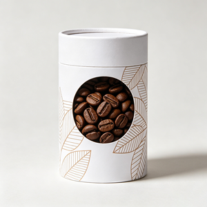 Boîte cylindrique en papier écologique avec fenêtre transparente, tube en papier recyclable pour l'emballage des grains de café, pour la vente en gros de café. - Product Image 4