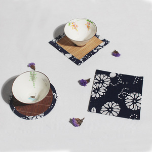 Bamboo Tea Cup <b>Mat</b> Square Grid Pattern For Tea Ceremony Set Accessory Zhejiang Made - Product Image 2