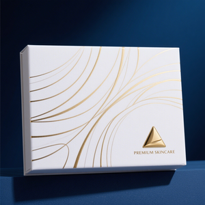 Emballage de boîte de cosmétiques de soin de la peau de maquillage de luxe personnalisé boîte cadeau magnétique blanche boîte de papier de carton recyclable avec logo en feuille d'or - Product Image 5