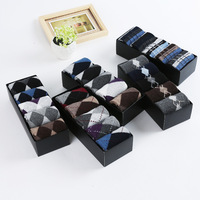 Nouvel Arrivage : Lot de 5 Paires de Chaussettes de Costume en Maille pour Hommes – Chaussettes Officielles Motif Argyle Longueur Mi-Mollet pour l'Hiver