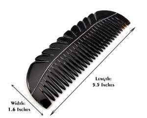 Peigne de haute qualité en corne de buffle naturelle 100% avec design de luxe pour cheveux bouclés au prix de gros - Product Image 6