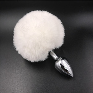 Rabbit Tail Anal <strong>Plug</strong> 4 Color Stainless Steel Fetish Bondage Sex <strong>Female</strong> Bondage Fox Tail <strong>Plugs</strong> <strong>Butt</strong> <strong>Plugs</strong> - Product Image 2