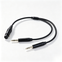 Connecteur XLR mâle-femelle vers double TRS mâle 6,35 mm (1/4 po) – Câble audio Y Splitter avec gaine en PVC pour mixeur, amplificateur, synthétiseur