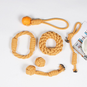Ensemble de jouets en corde de coton pour chien, jouets à mâcher pour chiots résistants aux morsures, jouets pour nettoyer les dents, jouets à mâcher pour animaux de compagnie - Product Image 1