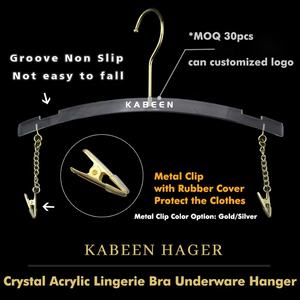 Percha <span class=keywords><strong>de</strong></span> barra para ropa interior acrílica con logotipo personalizado percha técnica <span class=keywords><strong>de</strong></span> inyección - Product Image 6