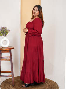 Women's Solid Rayon A-Line Maxi <b>Dress</b> for Woman Festive Fancy Casual Trending Stylish Long Plus Size One Piece <b>Dresses</b> Women - Product Image 3