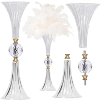 Décoration de mariage Cristal acrylique transparent Support de fleurs de mariage Pièce centrale pour table de mariage