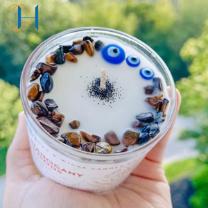 C & H, venta al por mayor, velas de cristal de ojo de <span class=keywords><strong>diablo</strong></span> azul, velas de cera de soja - Product Image 2