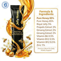 Vente en gros OEM : Gelée royale pure de qualité alimentaire en sachet individuel, enrichie au ginseng, pour le soutien énergétique