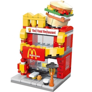 Mini 3D khối xây dựng đồ chơi thiết lập sáng tạo thành phố xem đường phố với Burger nhà hàng & Cửa hàng bán lẻ cho độ tuổi 5 đến 7 năm - Product Image 5